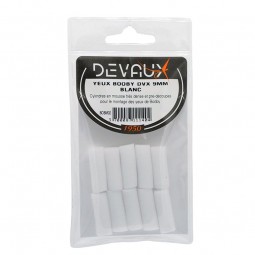 Mouches Devaux Yeux Booby 9 mm Blanc